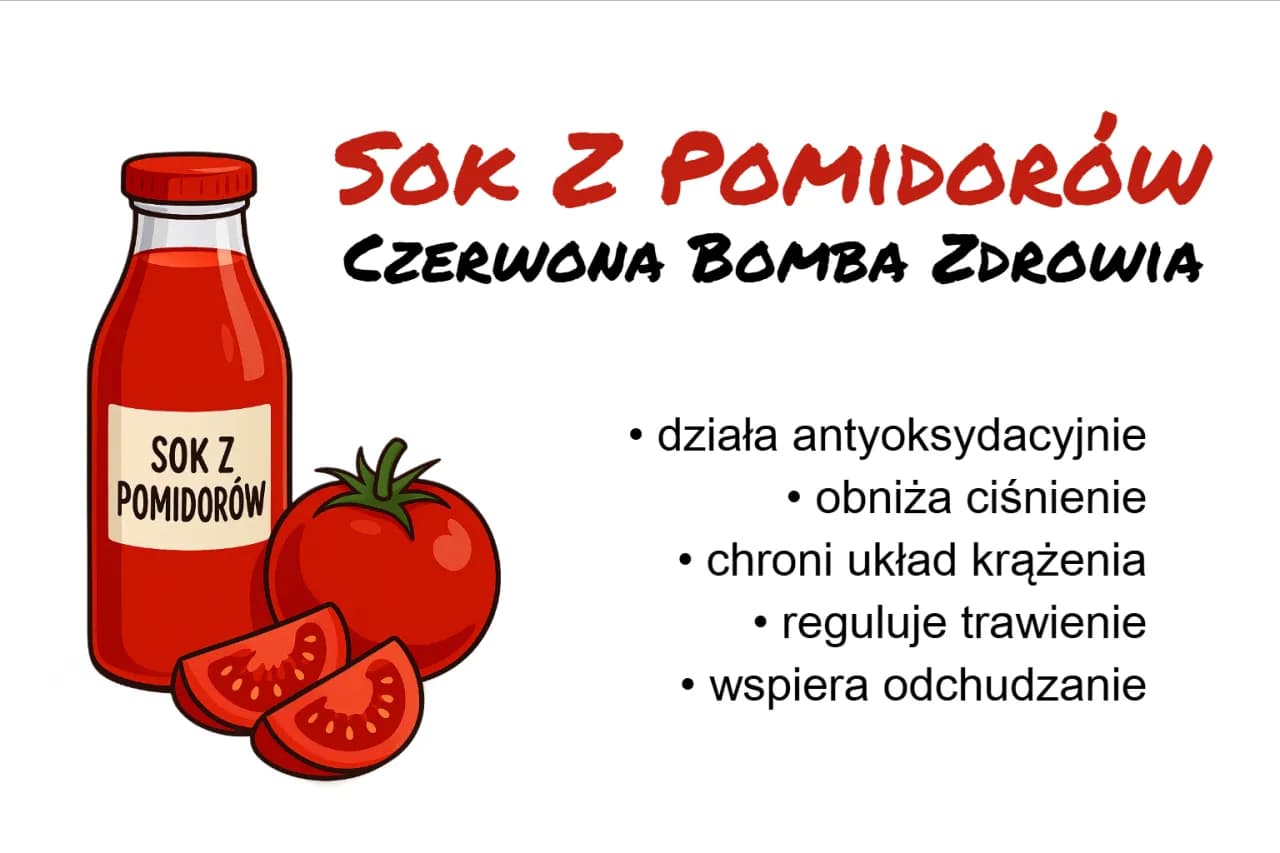 Sok pomidorowy na co dobry – odkryj jego niezwykłe korzyści zdrowotne
